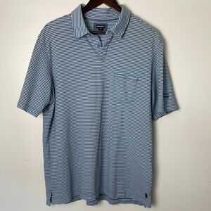 Ashworth Blue Stripe Golf Polo. Size Large